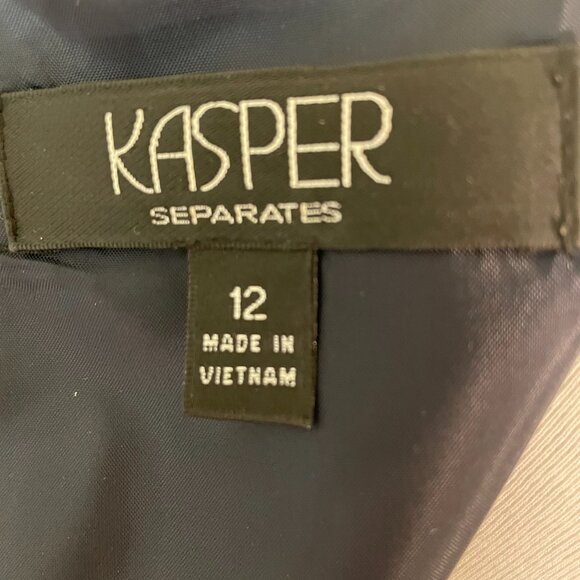 KASPER NAVY SUIT WITH SHEATH DRESS AND JACKET, SIZE 12 - Picture 7 of 13